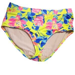 Lane Bryant Yellow Floral Bikini Bottom